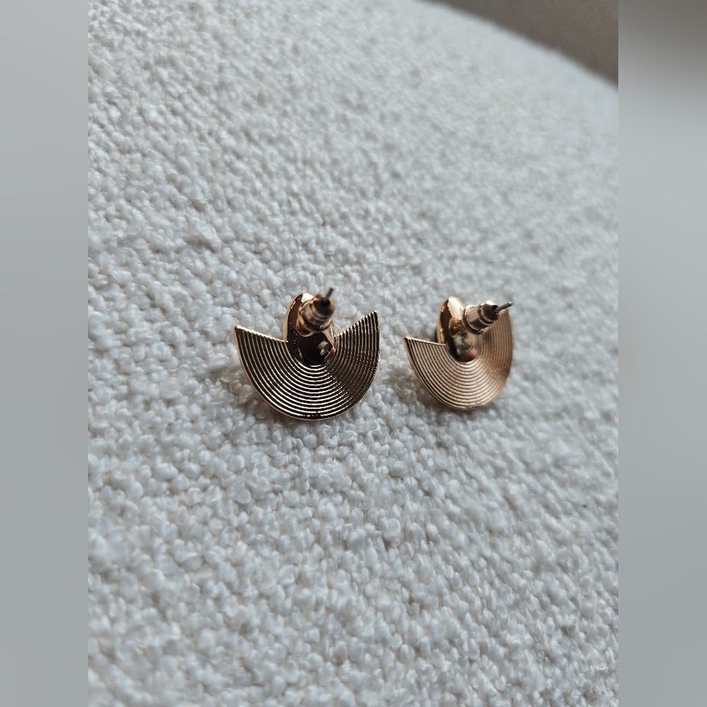 Anthropologie, Half-Moon Post Earrings, Gold/Black, MSRP $44 - Picture 8 of 8